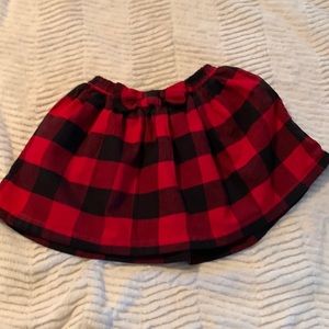 Girls Buffalo plaid flannel skirt with black lining